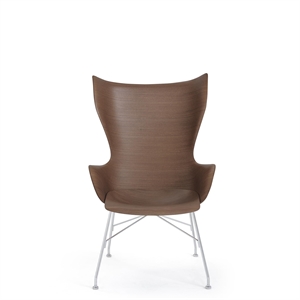 Kartell K/Wood Lenestol Krom/mørk Finér