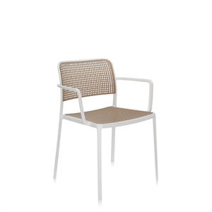 Kartell AUDREY Hagestol med Armlener Hvit/ Sand
