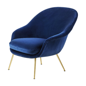 GUBI Flaggermusstol Velvet 420 Blå