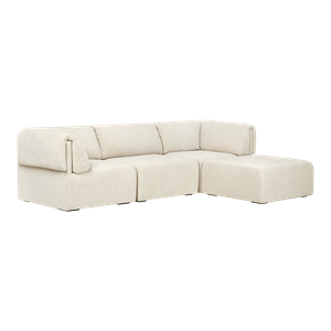 GUBI Wonder Sofa 3-seter med Armlener og Sjeselong Mumble 02