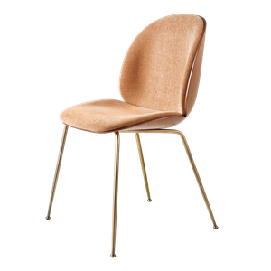GUBI Beetle Spisestol Finérskall Belsuede Spesial FR 132 med Ben i Antikk Messing