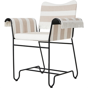 Gubi Tropique Spisestol med Frynser Sort/ Leslie Stripe 40