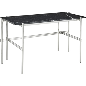 GUBI TS Skrivebord 120x60 Polert Stål/sort Marmor