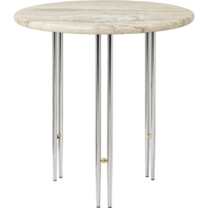 GUBI IOI Sidebord Ø50 Krom/ Beige