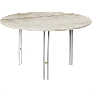GUBI IOI Sofabord Ø70 Krom/ Beige