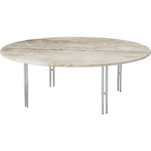 GUBI IOI Salongbord Ø100 Krom/ Beige