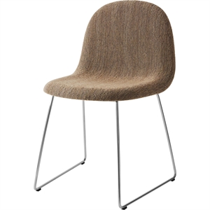 Gubi 3D Spisestol Rustfritt stål/Bouclé 005