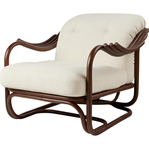 Gubi Poltrone Tria Lenestol Mørk Rattan/Bouclé 001