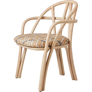 Gubi Bistra spisestol med armlener naturlakkert rotting/Reales Limonta 002