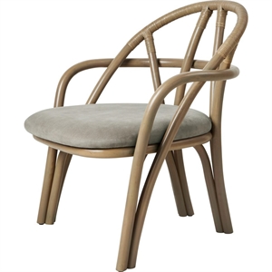 Gubi Bistra Lenestol Olivenbeiset Rattan/Fustagno Limonta 003