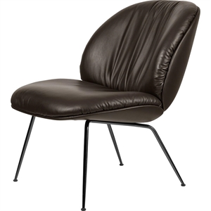 Gubi Beetle Myk Lenestol Sort/glatt Skinn