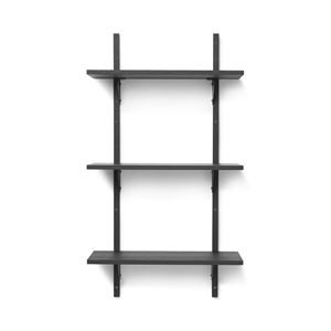 Ferm Living Sector Hylle Trippel Smal Sort Ask/ Sort Messing