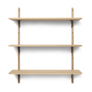 Ferm Living Sector Hylle Trippel Bred Eik/ Sort Messing