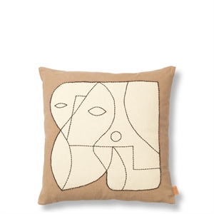 Ferm Living Figurpute 50x50 cm Mørk Taupe/ Off White