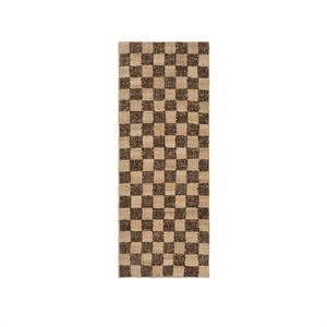 Ferm Living Ruteteppe i Ulljute 70x180 Kaffe/naturfarget