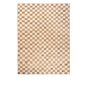 Ferm Living Ruteteppe i Ulljute 200x300 Off-white/Naturfarget