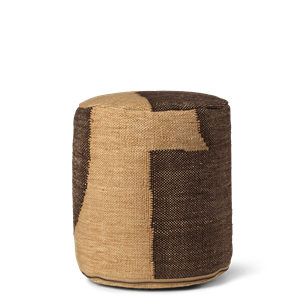 Ferm Living Forene Sylinder Puff Tan/Sjokolade