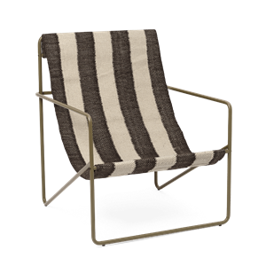 Ferm Living Desert Lenestol Olivengrønn/off-white/sjokoladefarget