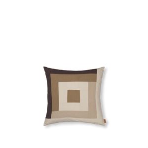 Ferm Living Border Patchwork Pute Kaffe/Mørk Sand