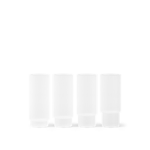 Ferm Living Ripple Glass Langt Sett med 4 Frostet