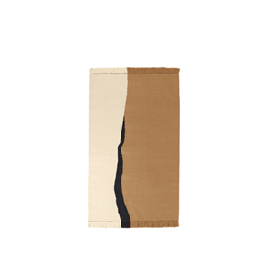 Ferm Living Soil Kelim-teppe 140x200 Mørk Sand/ Off-white