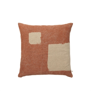 Ferm Living Oleo Pute 50x50 Terrakotta/Naturfarget
