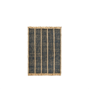 Ferm Living Athens Stripes Teppe 140x200 Natur/ Blekkblå