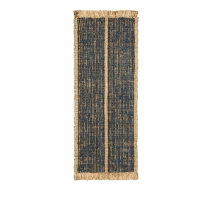 Ferm Living Athens Stripes Teppe 80x200 Natur/ Blekkblå