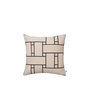 Ferm Living Lattice Offset Pute Off White/ Sort