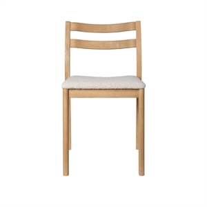 Ferm Living Boda spisestuestol Rugged Bouclé/Naturlig eik/ Off White