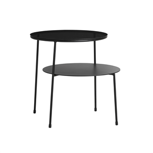 Woud Duo Salongbord Sort/ Mørkt Røkt Glass