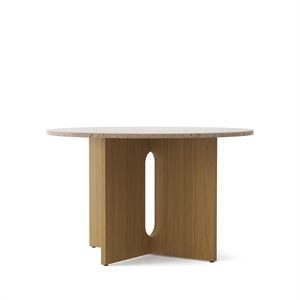 Audo Androgyne Spisebord Ø120 cm Eik/Kunis Breccia Sand