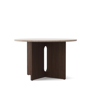 Audo Androgyne Spisebord Ø120 cm Mørkbeiset eik/Kunis Breccia Sand