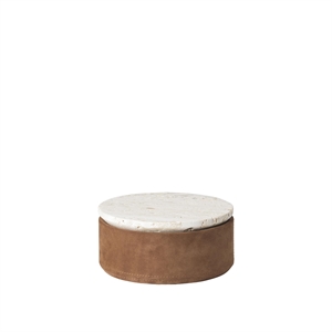 Kristina Dam Studio Suede Oppbevaringsboks Liten Beige/Karamell