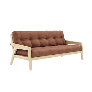 Karup Grab Sovesofa Klarlakkert Furu/759 Leirbrun