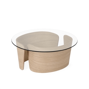 Sibast Furniture No 7 Lounge Coffee Table Ø70 Hvit Hvitoljet Eik/Glass