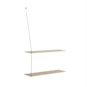 Woud Stedge Hylle 80 cm Hvitpigmentert Lakkert Eik