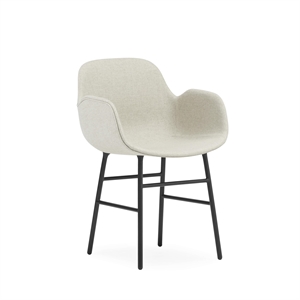 Normann Copenhagen Form Spisestuestol med Armlener Sort stål/Main Line Lin MLF20