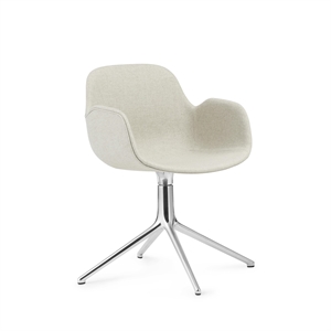 Normann Copenhagen Form Spisestuestol med Armlener og Svingbar Aluminium/ Main Line Flax MLF20