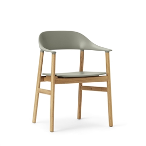 Normann Copenhagen Herit Spisestuestol med Armlener Eik/støvet Grønn