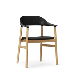 Normann Copenhagen Herit Spisestol med Armlener Skinntrukket Eik/ Sort