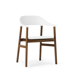Normann Copenhagen Herit Spisestol med Armlener Skinntrukket Røkt Eik/ Hvit