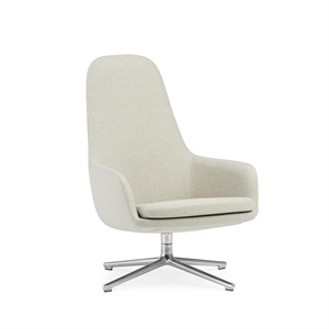 Normann Copenhagen Era Lenestol Høy med Svingbar Aluminium/ Main Line Flax MLF20