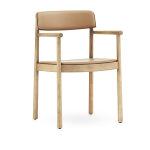 Normann Copenhagen Timb Spisestol med Armlener Skinntrukket Brun/kamel