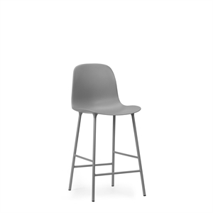 Normann Copenhagen Form Barkrakk med Ryggstøtte H65 cm Grå/ Grå Stål