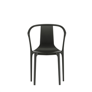 Vitra Belleville Utendørsstol med Armlener og Plastskall Dyp Sort