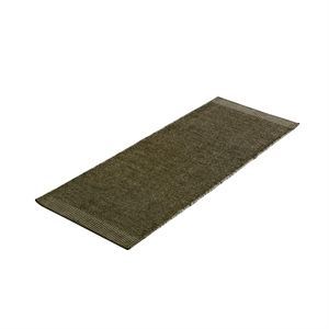 Woud Rombo Teppe 200x75 cm Off White/ Grønn
