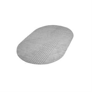 Woud Kyoto Oval Gulldeppe 340x210 cm Grå