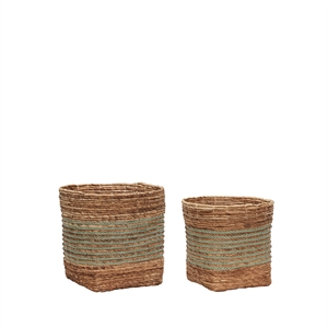 Hübsch Reveal Basket Mint/Natural Sett med 2