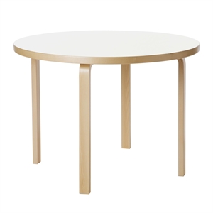 artek Aalto 90A Rundt Bord Bjørk/ Hvit Laminat